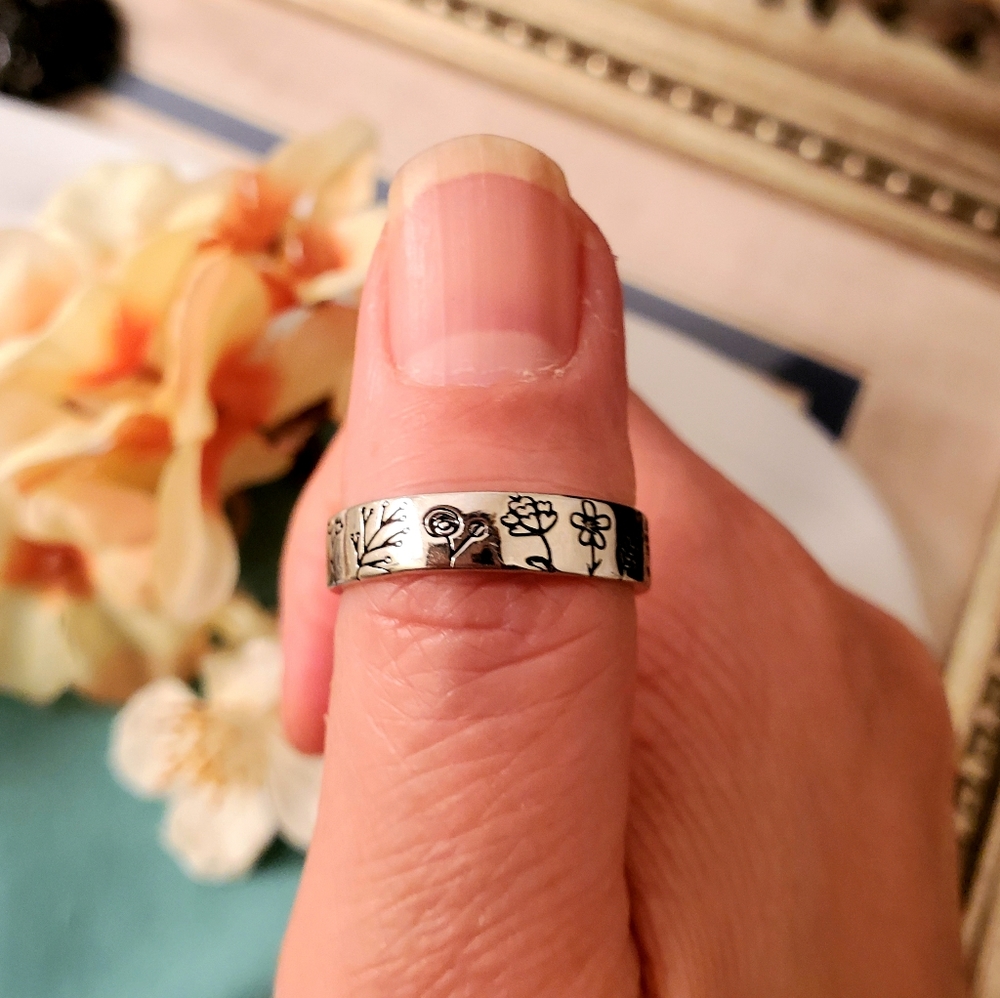 🥳F1 NEW 925 Wildflower Ring Bohemia Ring - Picture 4 of 7